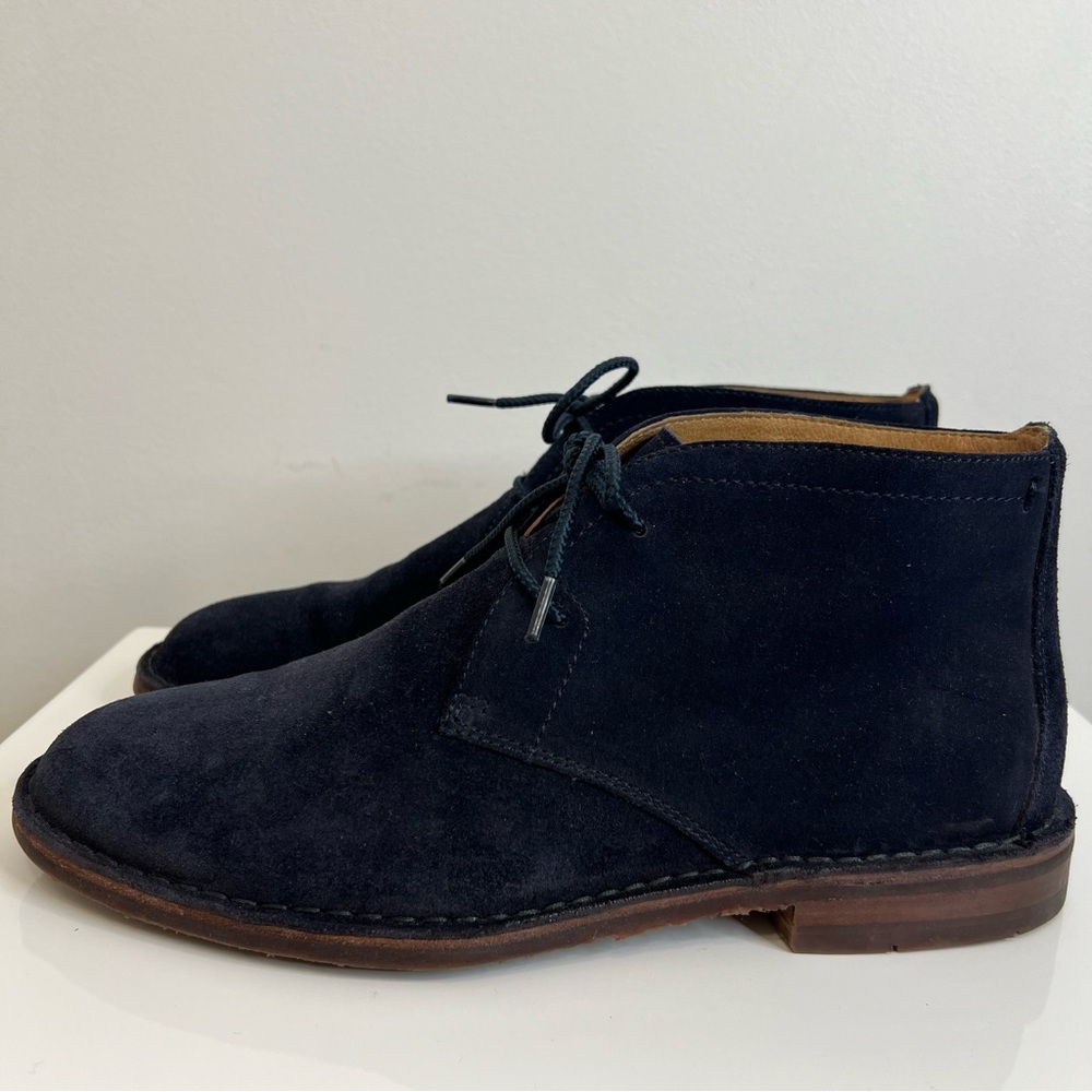 Trask Navy Blue Suede Leather Brady Lace Up Chukka Boot Vibram Sole Men’s Sz 8.5 - Picture 3 of 14